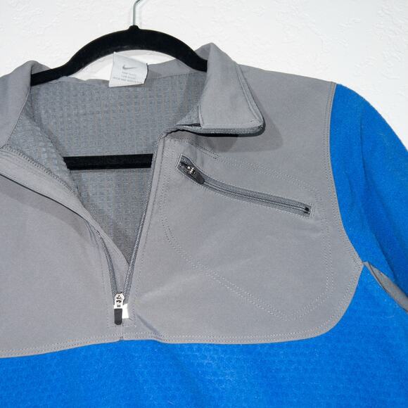 Nike Blue Sphere Thermal Fleece Quarter Zip Pullover Size Small - Picture 3 of 7